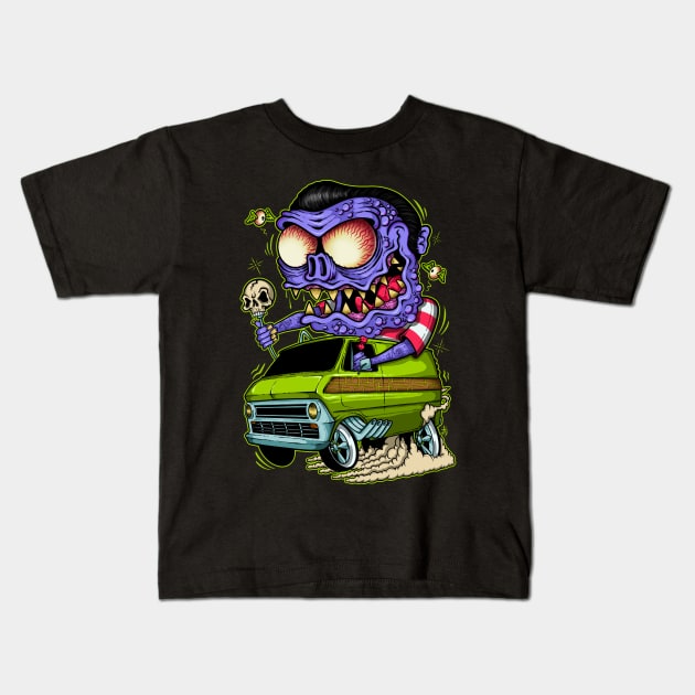 Monster van Kids T-Shirt by Il villano lowbrow art